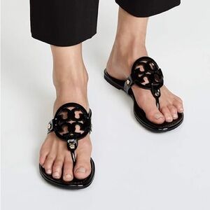 Tory Burch Black Patent Miller Sandals